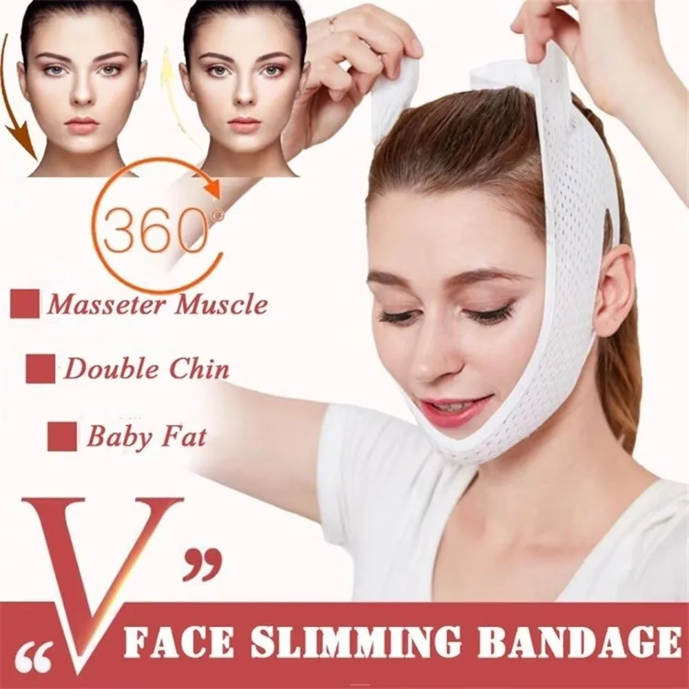 Beauty Tools Adjustable Strap Face-Lift Belt Elastic Thin Facial Massager Breathable Double Chin Reducer Facial Care