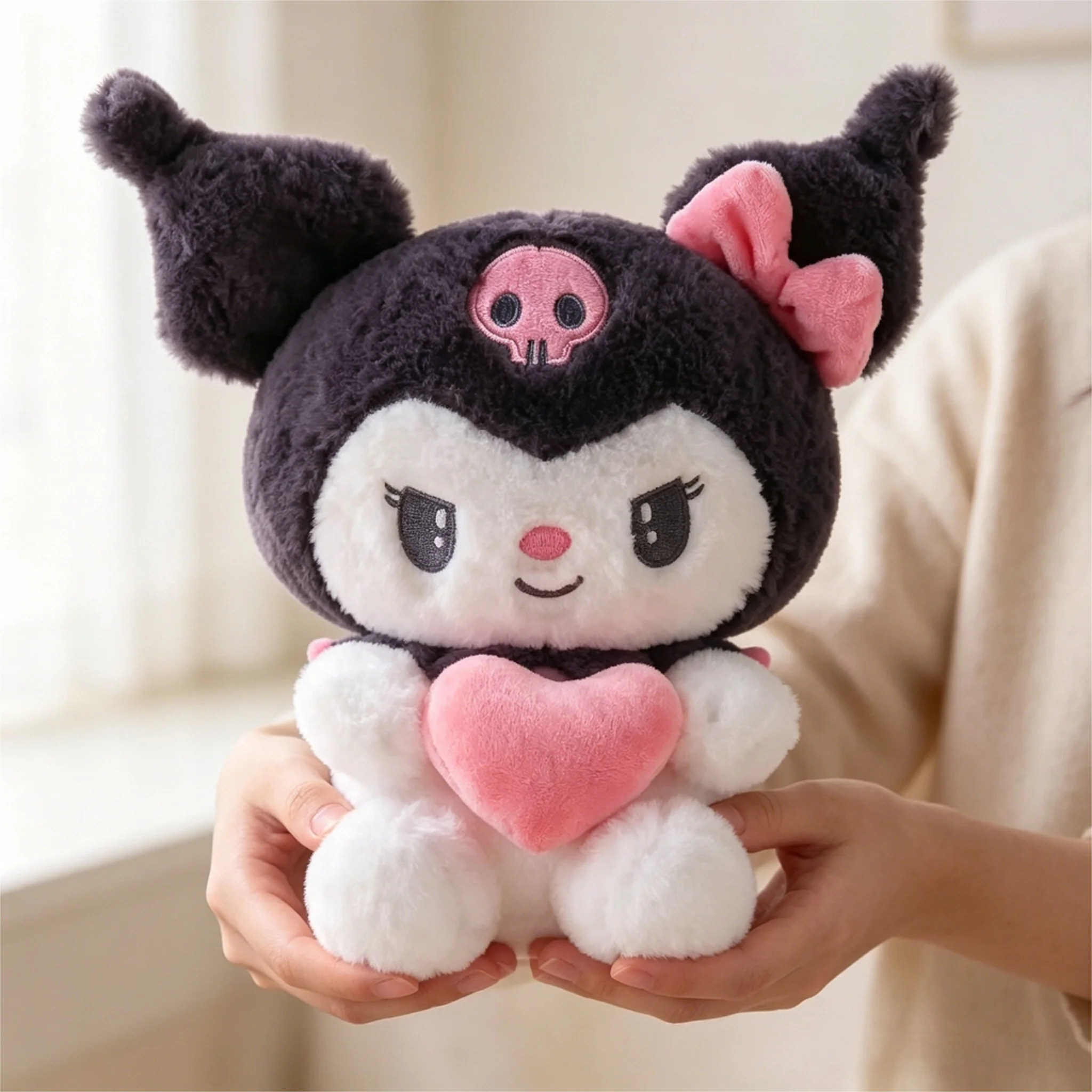 22cm Sanrio Weiches Plüschkissen, Hello Kitty Kuromi My Melody Cinnamoroll Stofftier, Niedliches Cartoon-Geschenk für Mädchen