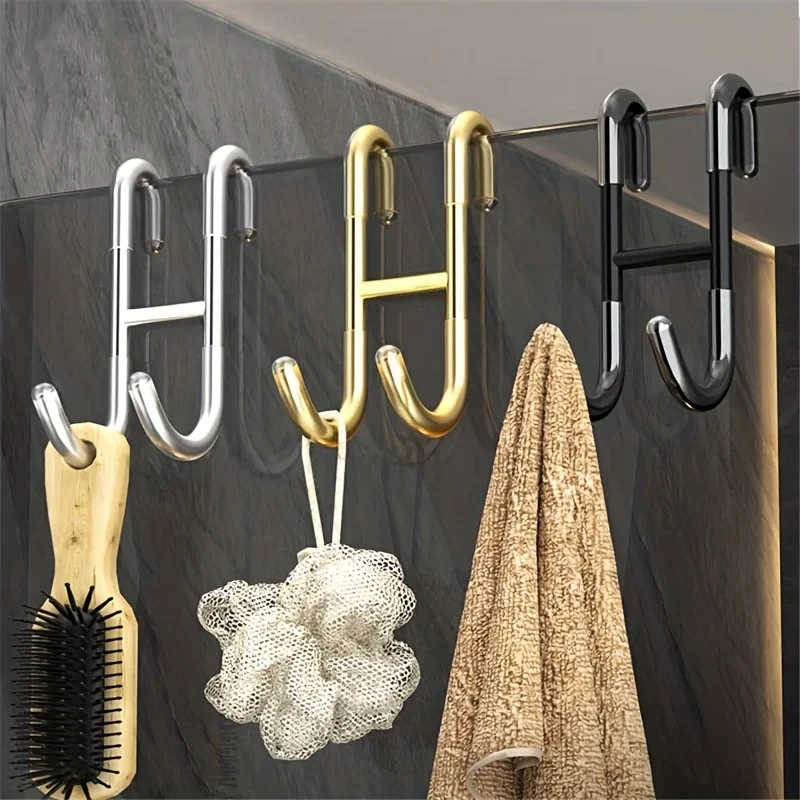 Shower Door Hooks Stainless Steel Bathroom Hooks No Drill Frameless Glass Shower Door Towel Bath Ball Hooks Shower Wiper Hooks