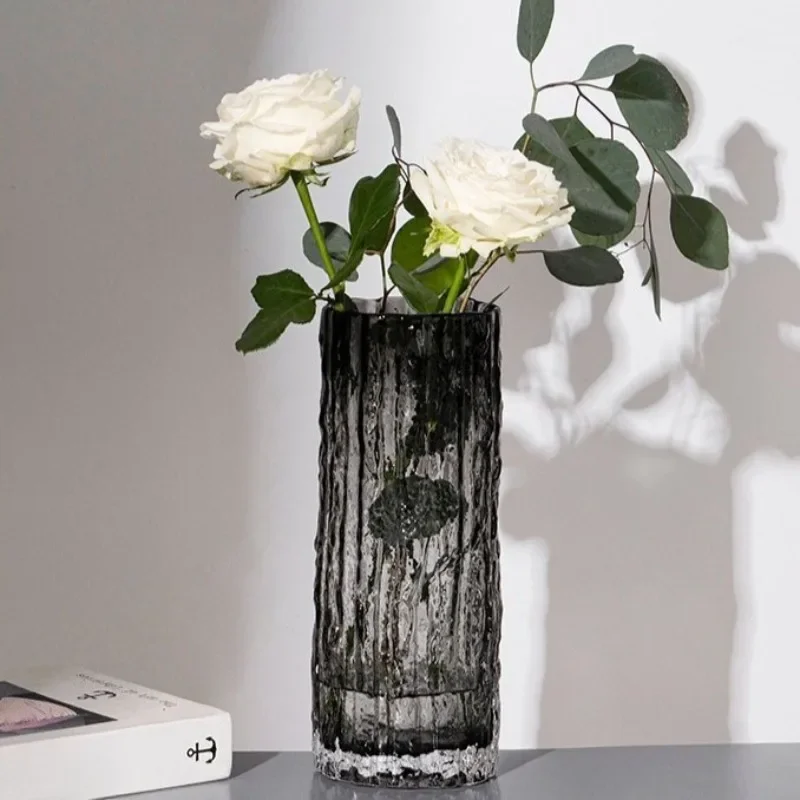 Nordic Transparent Glass Living Room Vase Simple Creative Art Bedroom Tabletop Vases Classic Design Modern Home Decoration