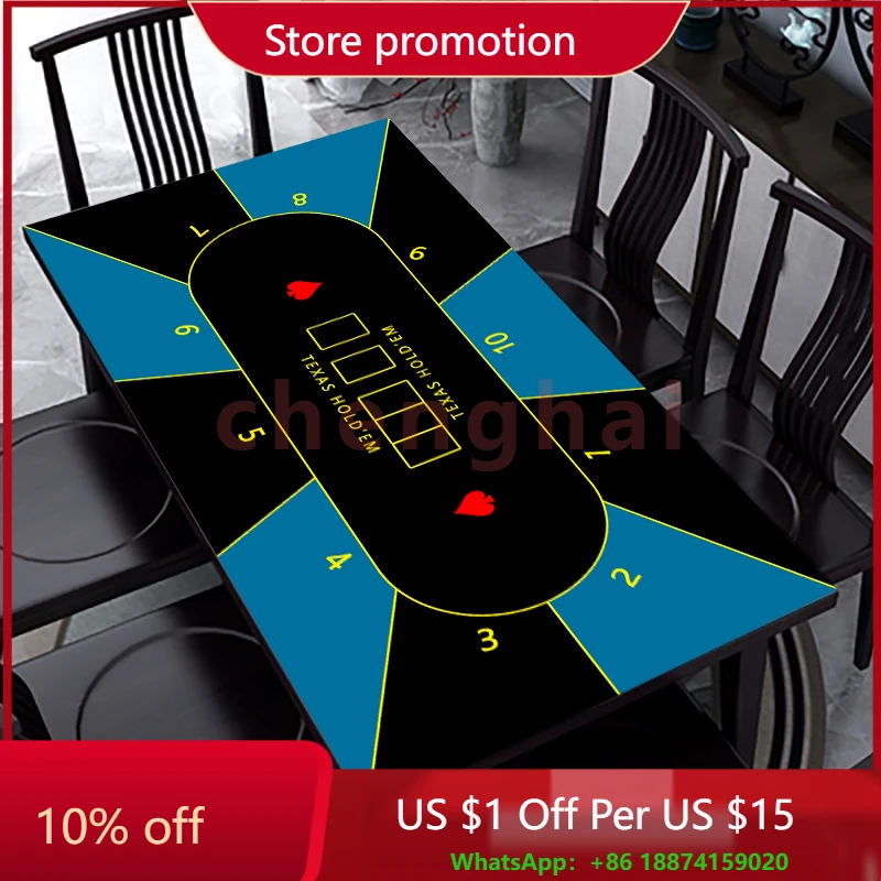 

Customized Texas Hold'em Poker Mat Baccarat Blackjack Suede Rubber Table Cloth Tabletop Casino Poker Board Game Chips Desk Pad