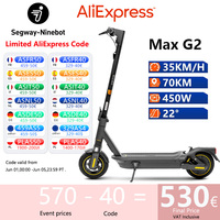 EU Stock Ninebot By Segway Max G2 Smart Electric Scooter 35KM/H Max Speed 70KM Range 450W Motor Original G2 Kickscooter