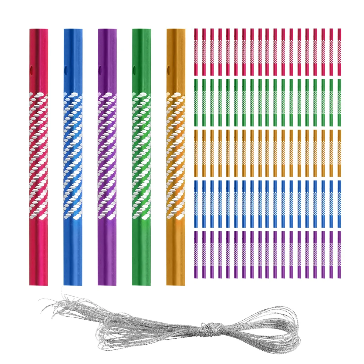 

New 100Pcs DIY Wind Chim Hollow Wind Spinners Tube Wind Chime for DIY Aluminum Metal Tube Vocalize