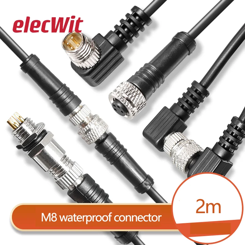 

IP67 M8 waterproof aviation plug socket sensor wire connector 2m 2-core male 3-core 4-core female