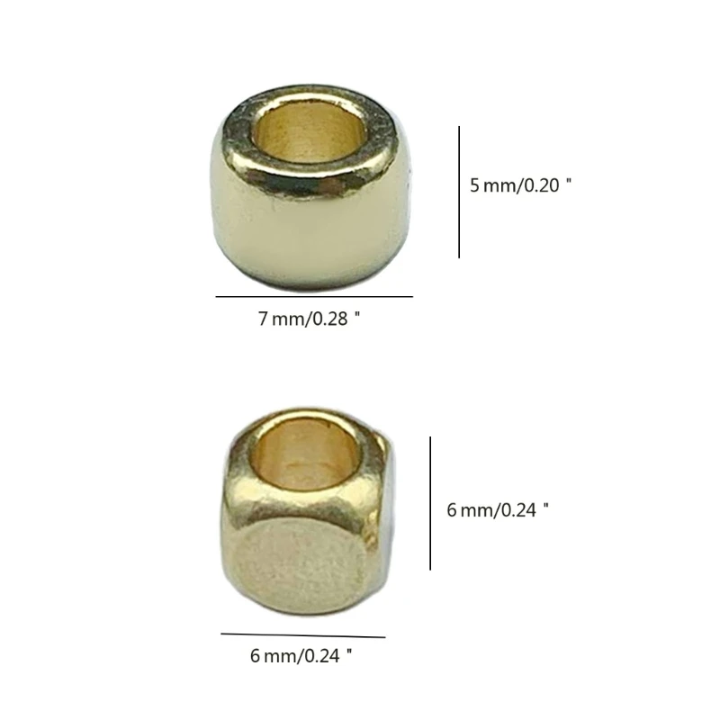 20pcs Brass Paracord DIY Accessories Stylish Outdoor Pendant Beads Brass Strain Isolate Beads Accessory for Paracord Dropship