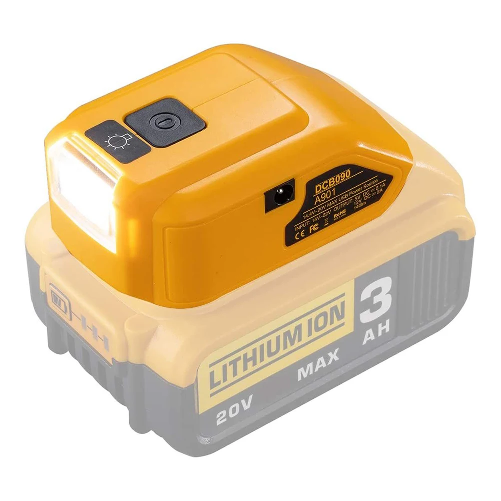 Imagem -04 - Adaptador de Bateria Dcb090 para Baterias de Lítio Dewalt 14.4v a 20v Max xr Carregador Usb Tipo-c Power Source Acessórios para Ferramentas Elétricas