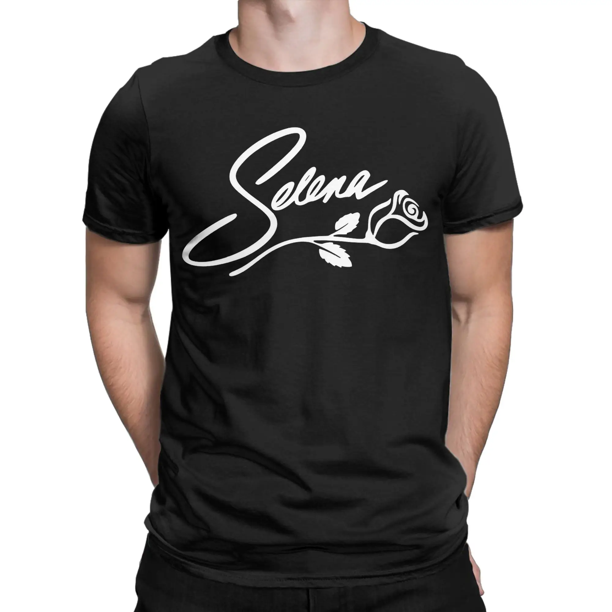 Rose Flower Of Albums Selena Quintanilla T Shirt for Men 100% Cotton Cool T-Shirts Crew Neck  Tees Short Sleeve Tops New Arrival