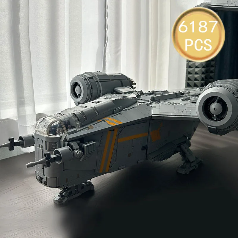 

Новинка 2026 года: Конструктор MOC Razor Crest Spaceship 75331 (6187 деталей), совместимый с моделями игрушек, для подарка на день рождения детям