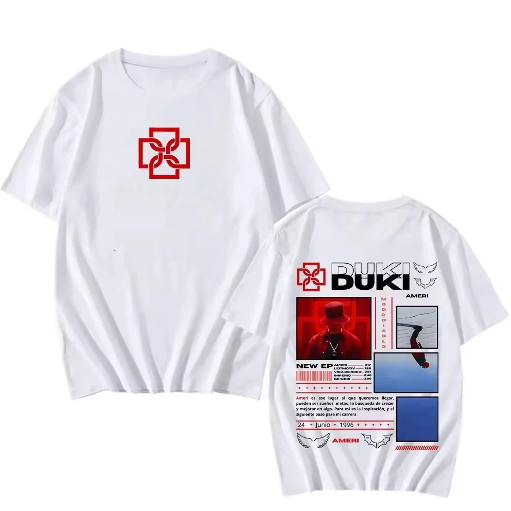 

Футболки Duki Ameri New EP унисекс для мужчин и женщин, классическая одежда, топы в стиле хип-хоп, винтажная мода, уличная одежда, футболки с коротким рукавом