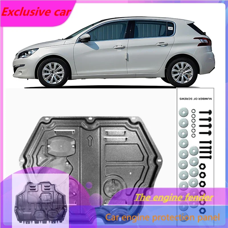 

Under Engine Guard Splash Shield Mud Fender Cover Plate Fender Mudguard Protector For Peugeot 308 2012-2015 1.6L 2.0L Car Black