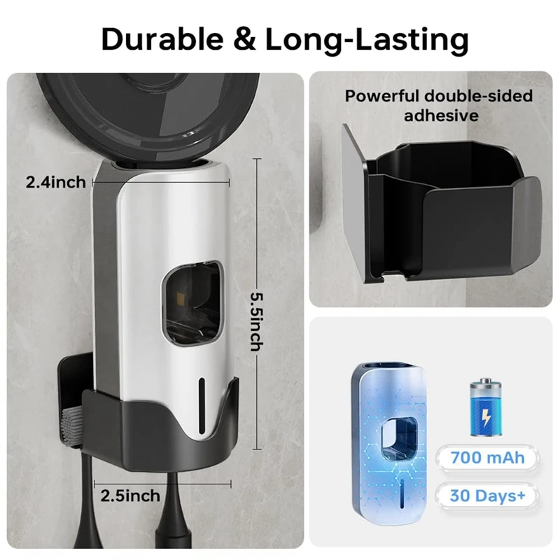 Toothpaste Dispenser, Smart Automatic Toothpaste Dispenser Wall Mounted For Bathroom, Toothpaste Dispenser For Kids Durable