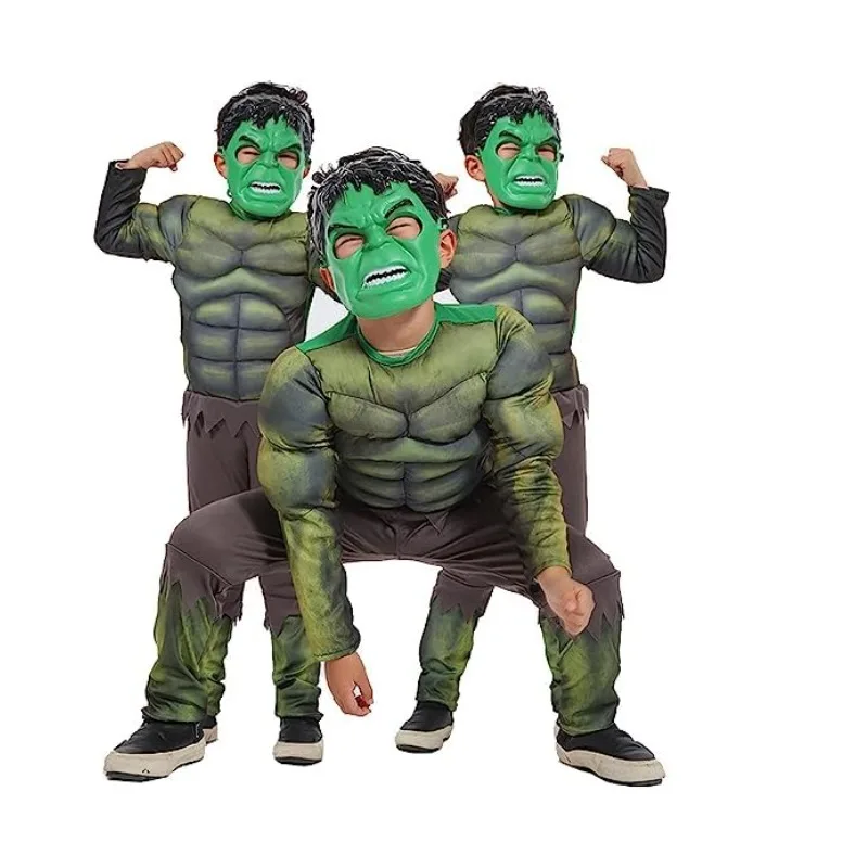 زي هالك للعضلات، بدلة هالك الخارقة وقناع الهالوين، زي البطل الخارق، هدية عيد ميلاد، هدية العيد
