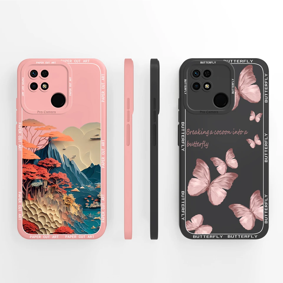 กรณีสําหรับ Xiaomi Redmi 10C Love Heart ดอกไม้ Liquid ทนทานกันกระแทกคุณภาพสูงนุ่มปกหลังสําหรับ redmi 10c Redmi10C coque