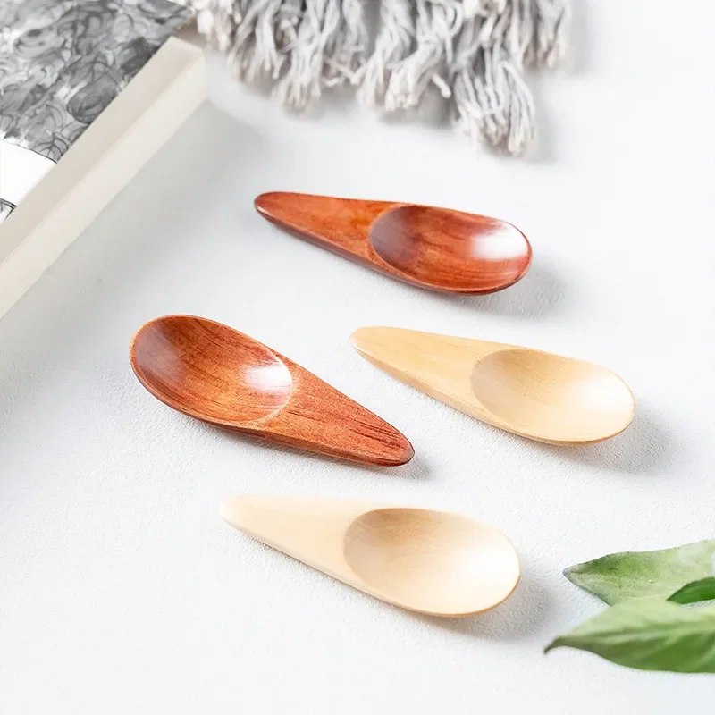 Mini Creative Tea Spoon Short Handled Small Wooden Coffee Spoon Spice Salt Milk Powder Spoon Wholesale