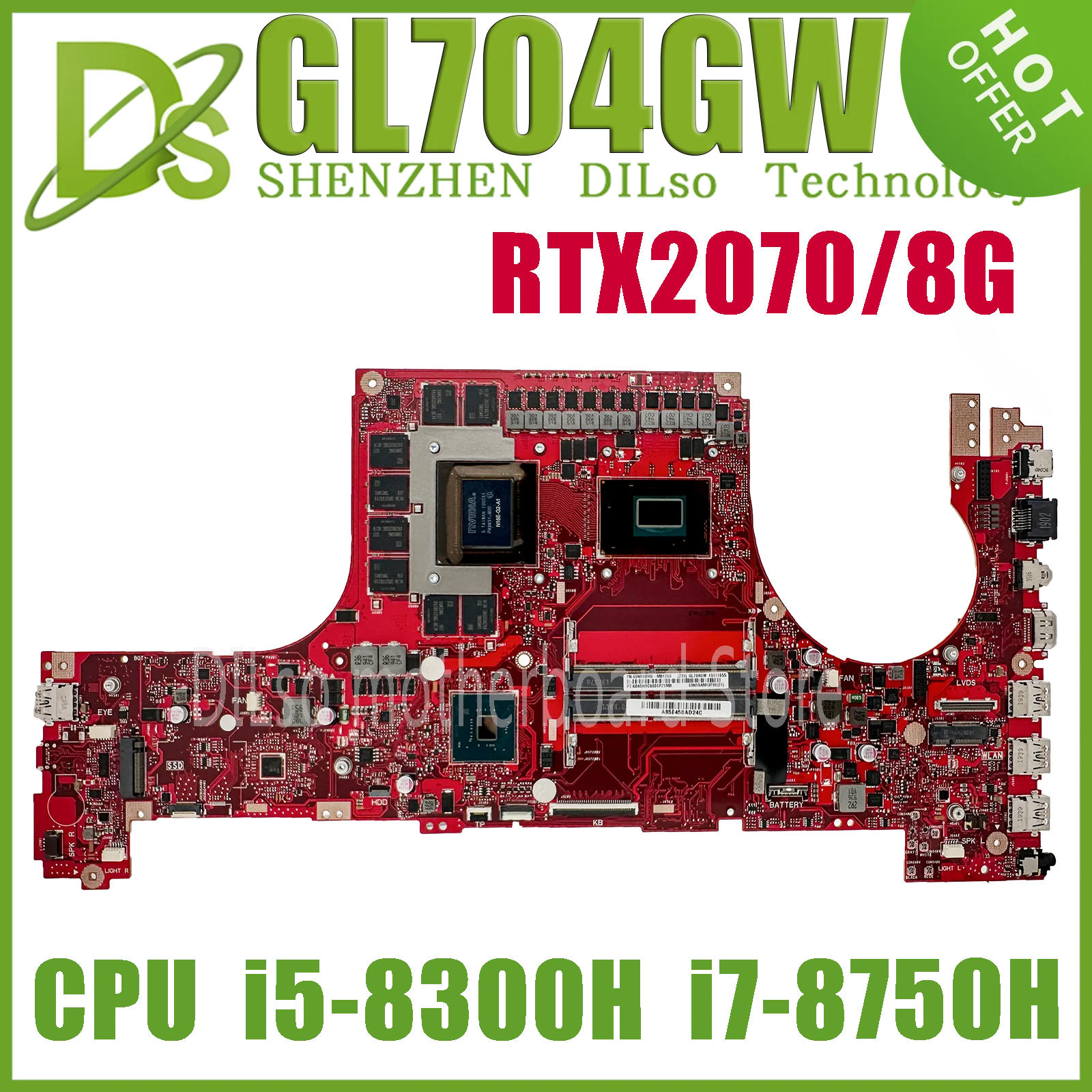 

KEFU GL704GW Laptop Motherboard For ASUS ROG Strix SCAR II GL704GV GL704GM_S7CW GL704GS Mainboard I7-8750H RTX2060 RTX2070-8G