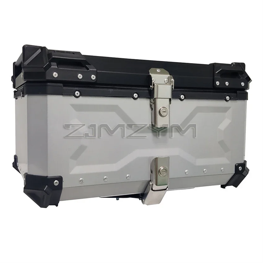 Motorcycle Rear Top Case Moto Luggage Storage Tail Box Waterproof Motorcycle Aluminum Trunk Key Lock Tool box 45L/55L/65L