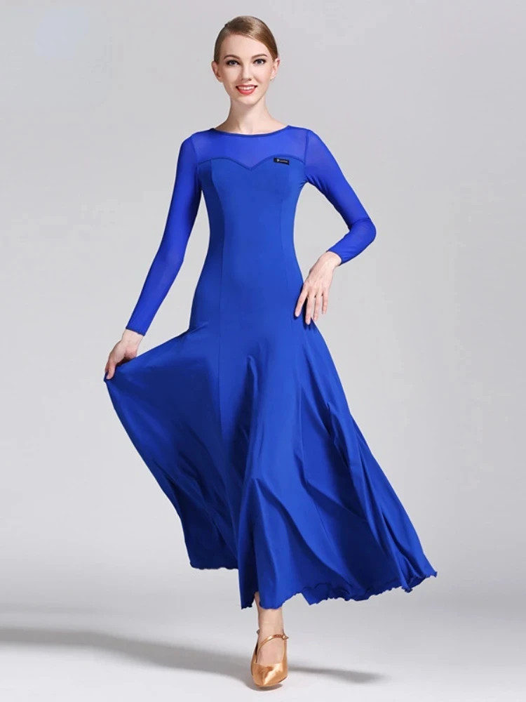 Long Sleeve Ballroom Dancing Foxtrot Dance Dress Female Waltz Dress Dancing Clothes Tango Costumes Rumba Competition Dress