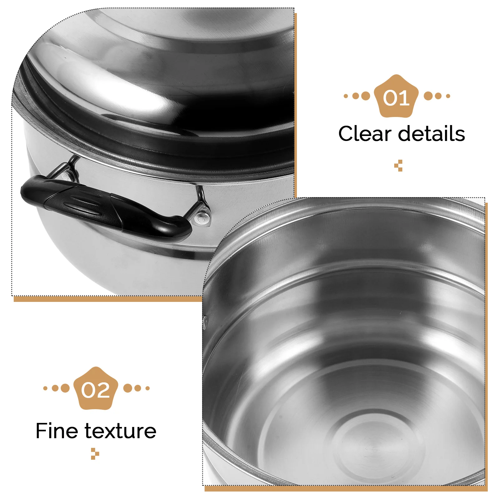 

Утолщенная кастрюля для супа из нержавеющей стали с двойной ручкой, кастрюля для приготовления пищи на пару, многофункциональная кухонная бытовая посуда для еды