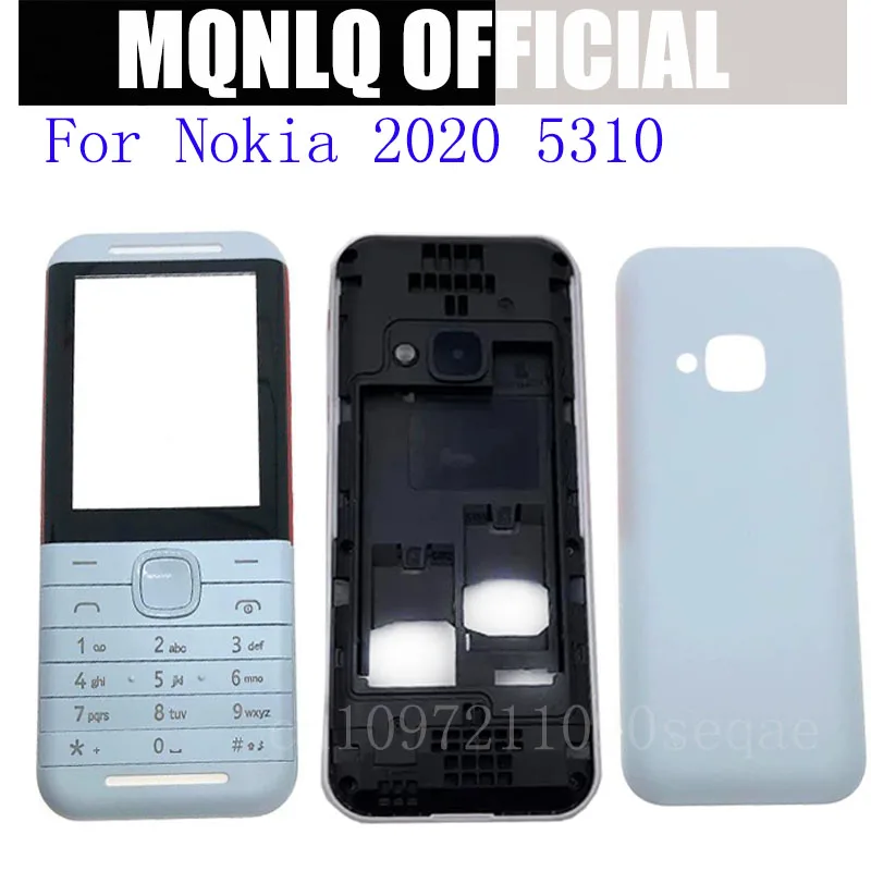 Full housing 2020 5310 4G Cover For Nokia 5310 4G 2020year Phone Front Back Housing Button Plug Case English Keypad Parts