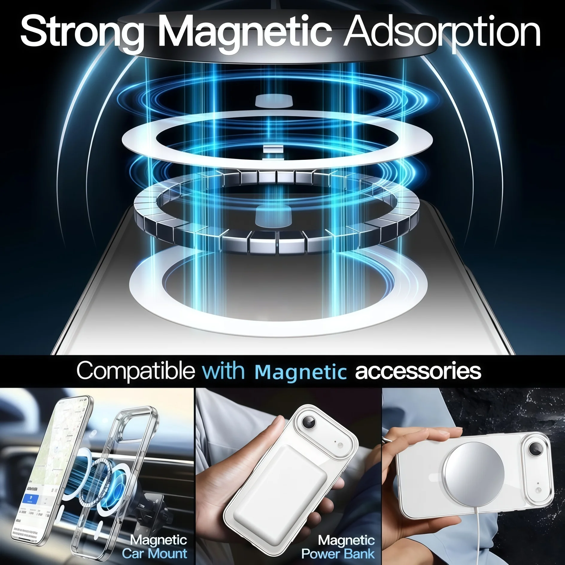 Kristallklarer magnetischer, hochtransluzenter TPU-Handyhülle mit magnetischer TPU-Handyhülle für iPhone Air, Geschenke für Mädchen, Weihnachtsgeschenke – Detail 6