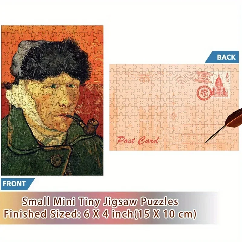 Mini Puzzle en Tube à Essai de Van Gogh, Autoportrait Célèbre, Jeu de Peinture, Décoration de Maison, Cadeau de Festival pour Enfant, 150 Pièces