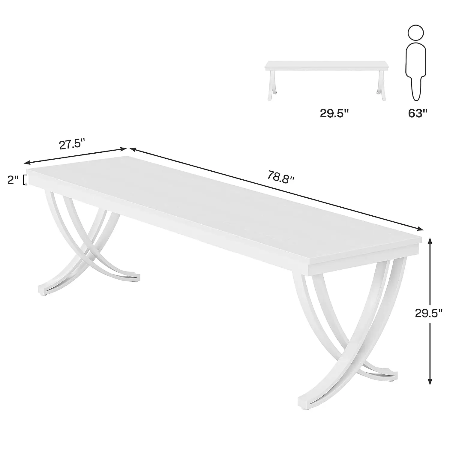 78.7-Inch Extra Long Double Computer Desk for 2-Person Home Office Workstation with Stylish Legs, Customized