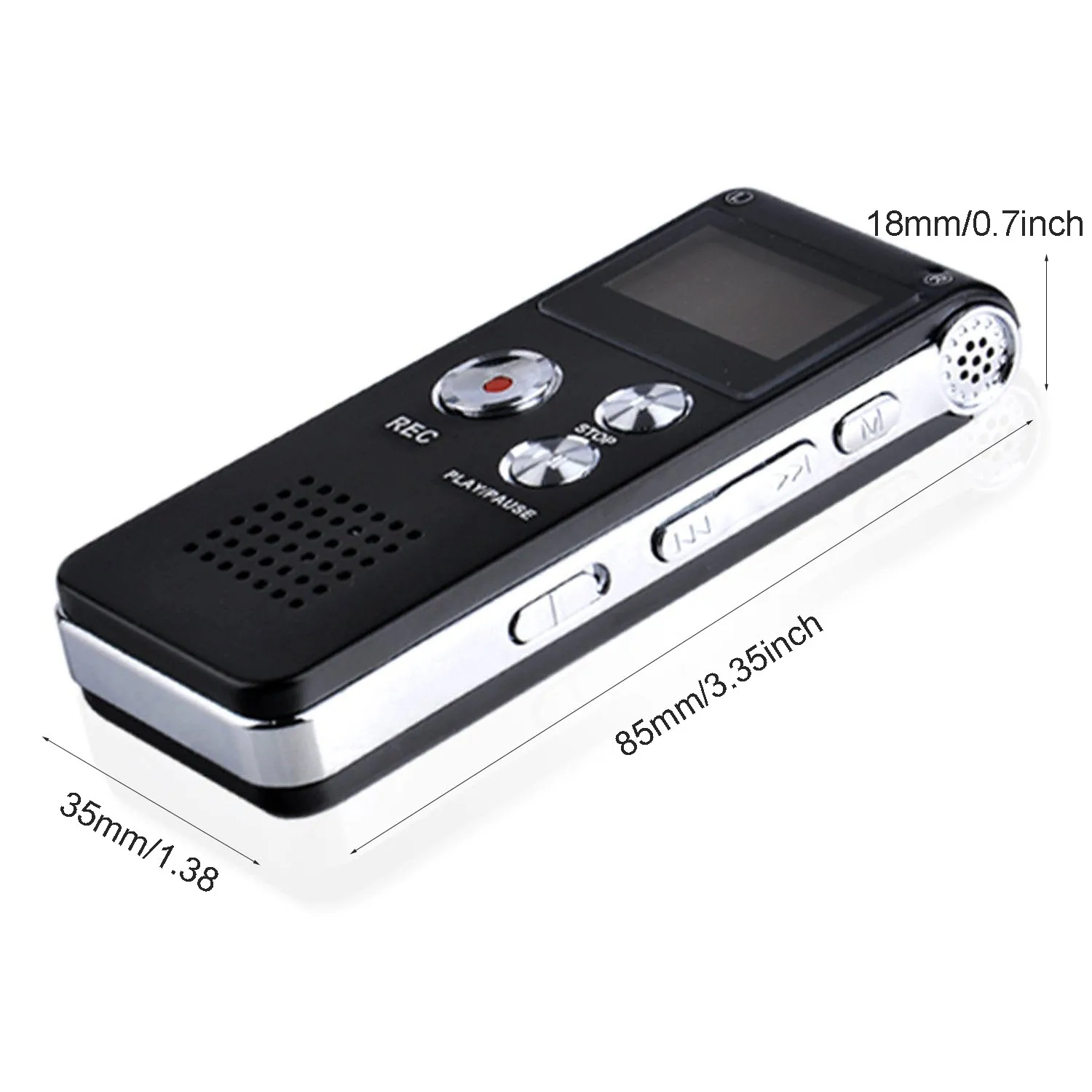 Multifunctional Rechargeable 8GB 650HR Digital Audio Voice Recorder Dictaphone MP3 Player