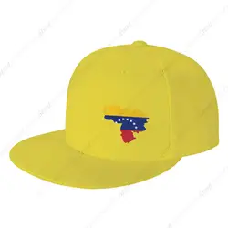 Venezuela Terrain Map Snapback Hat Men Woman Baseball Cap Flat Bill Brim Trucker Dad Hat Yellow
