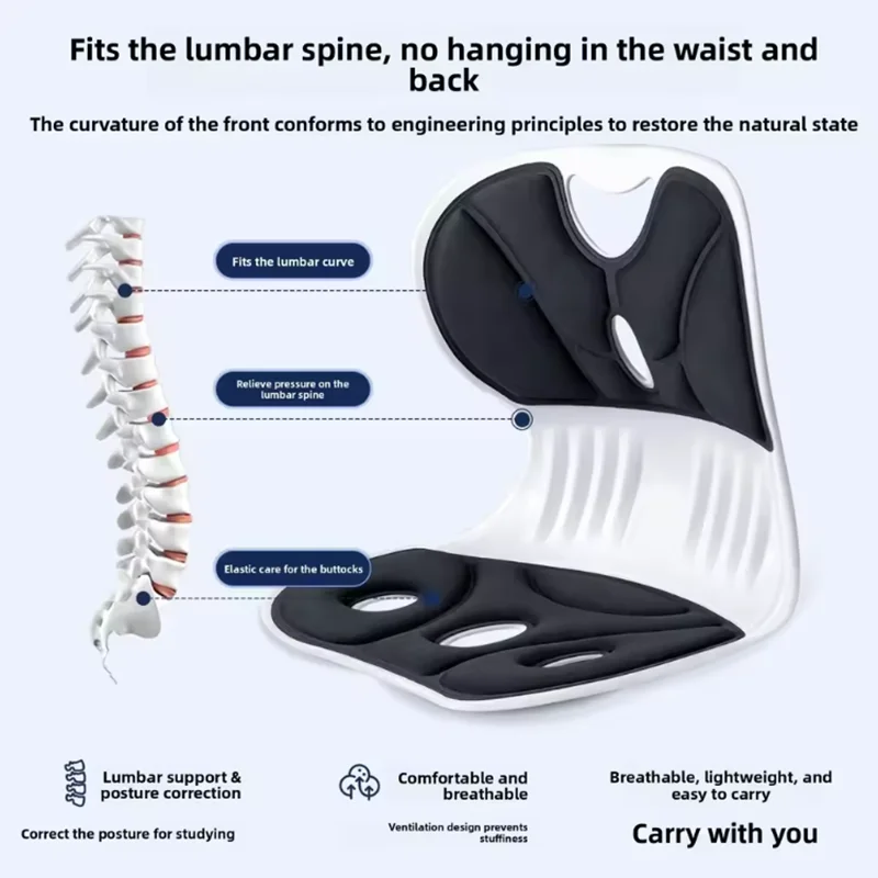 1PC Back Support Cushion, Office Cushion, Back Support Chair, Student And Children's Correction Cushion, Ergonomic Chair