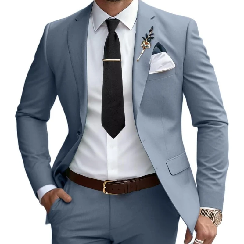 

Mens Suits Slim Fit 2 Piece Wedding Prom Tuxedo Classic Blazer Jacket Pants Set