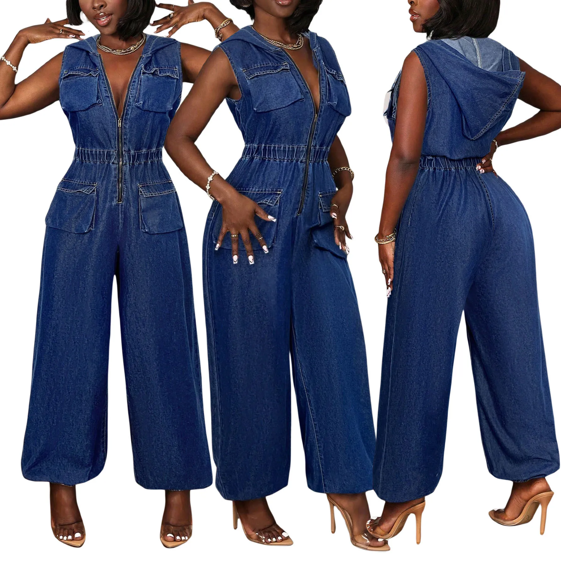 

Женский джинсовый комбинезон 2026 Весна/Лето: Модный, повседневный, уличный стиль, рабочая одежда