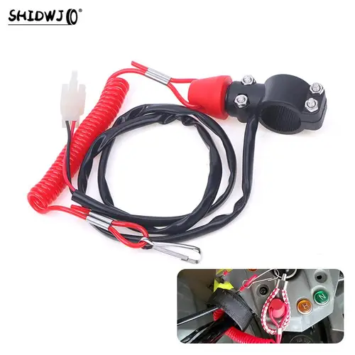 Interruptor de parada de motocicleta de alta calidad, cable de sujeción de seguridad para manillar de 22mm, 12V CC, Universal