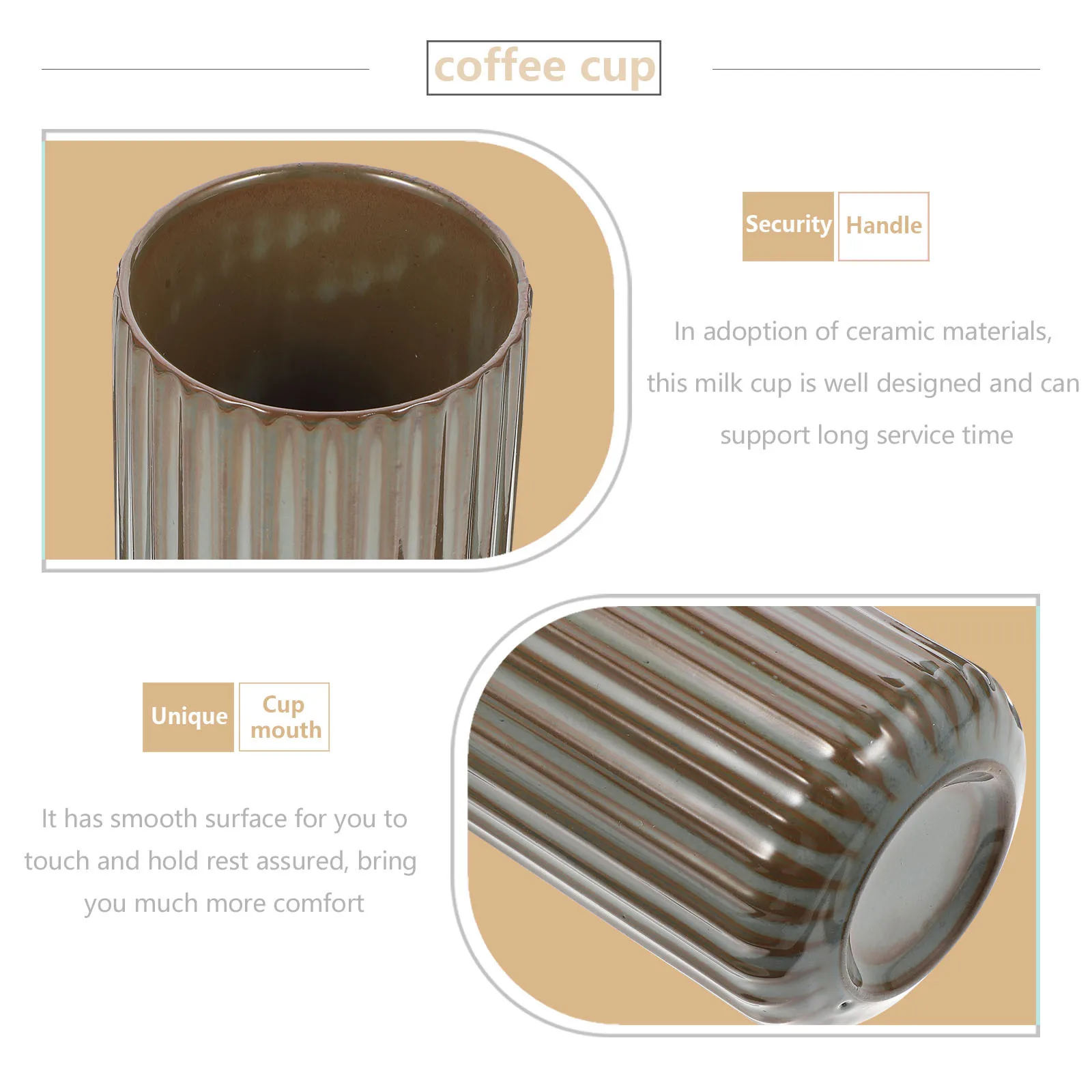 

Office Drinking Cup 300Ml Ceramic Vintage Design Lightweight Comfortable Handle Ideal for Coffee Tea Milk Water Mug