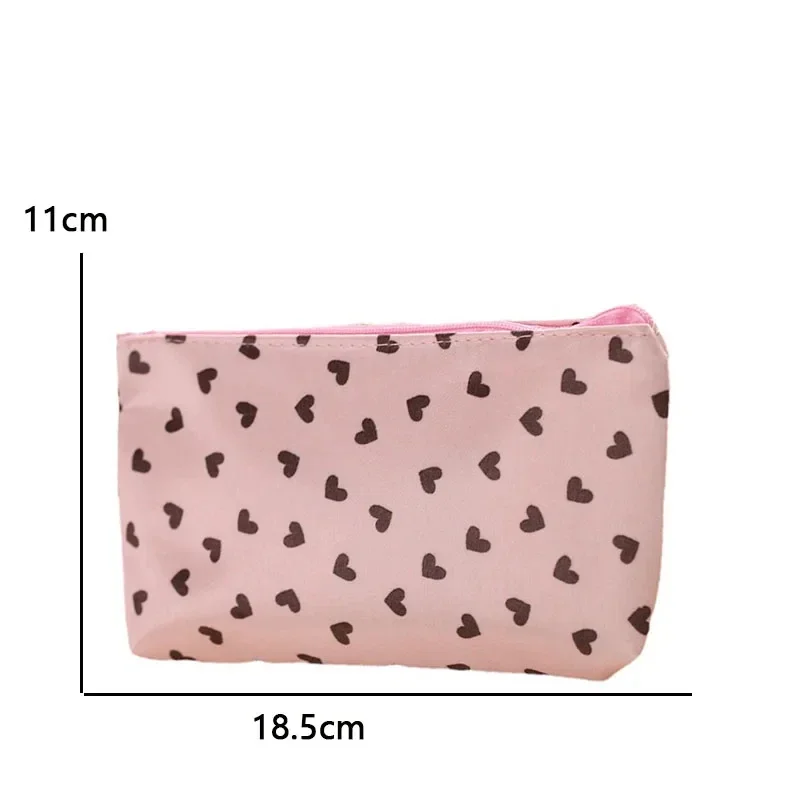 Novo saco de cosméticos de viagem portátil caso de maquiagem coração dot print toiletry wash organizer maquiagem bolsa de beleza sacos para mulher