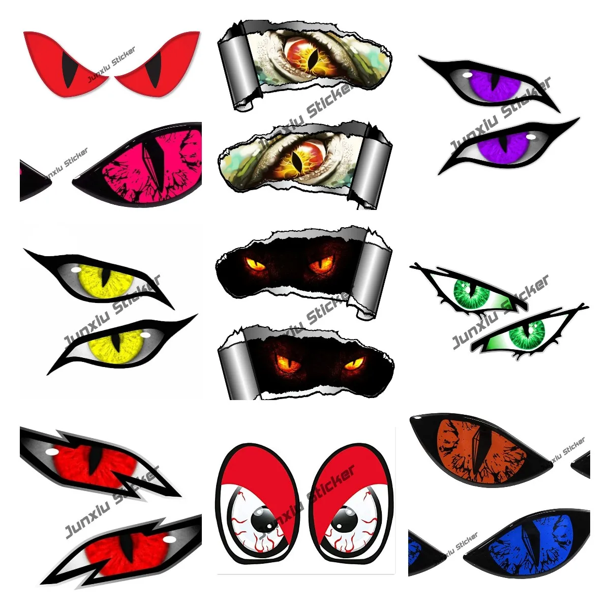 

2X Evil Eye Graffiti Stickers Skateboard Guitar Laptop Motorcycle Luggage Bike Personality Yellow Red Blue Evil Eye Decals Decor