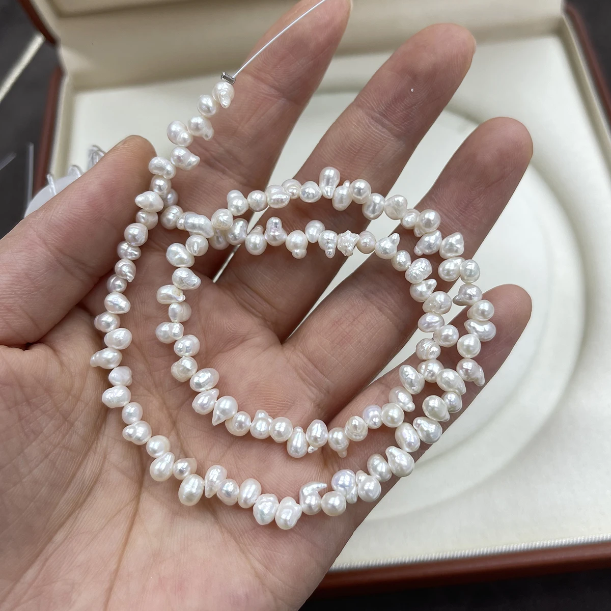 4.5‑5.5mm Real Natural Freshwater Rice‑Shaped Pearls 36cm Drilled Strand Beads for DIY Necklace Bracelet Earring Accessories