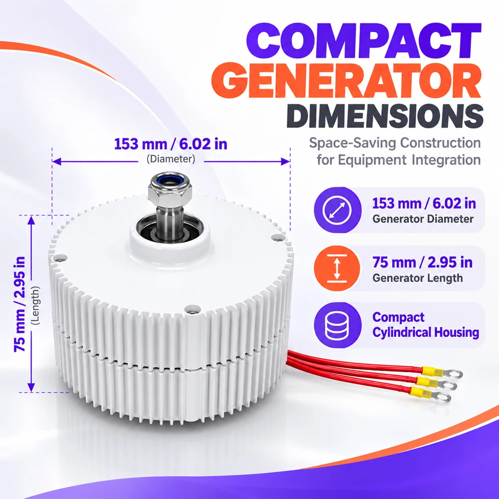 1000W Three Phase Permanent Magnet Synchronous Generator 12V 24V 48V Low Speed Direct Drive Wind Turbine Alternator CE Certified