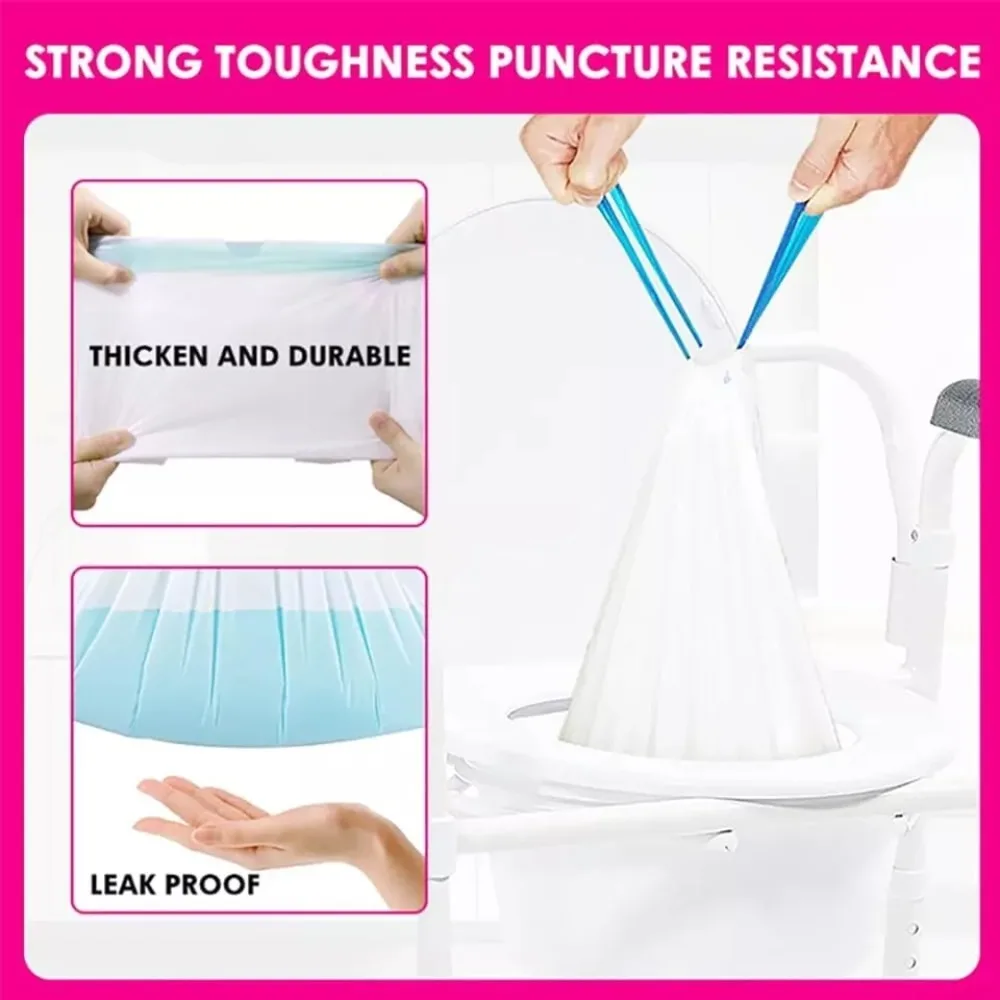 20/40Pcs Thickened Disposable Bags Replacement Disposable Bucket Liners Drawstring Toilet Bag Odorless Universal