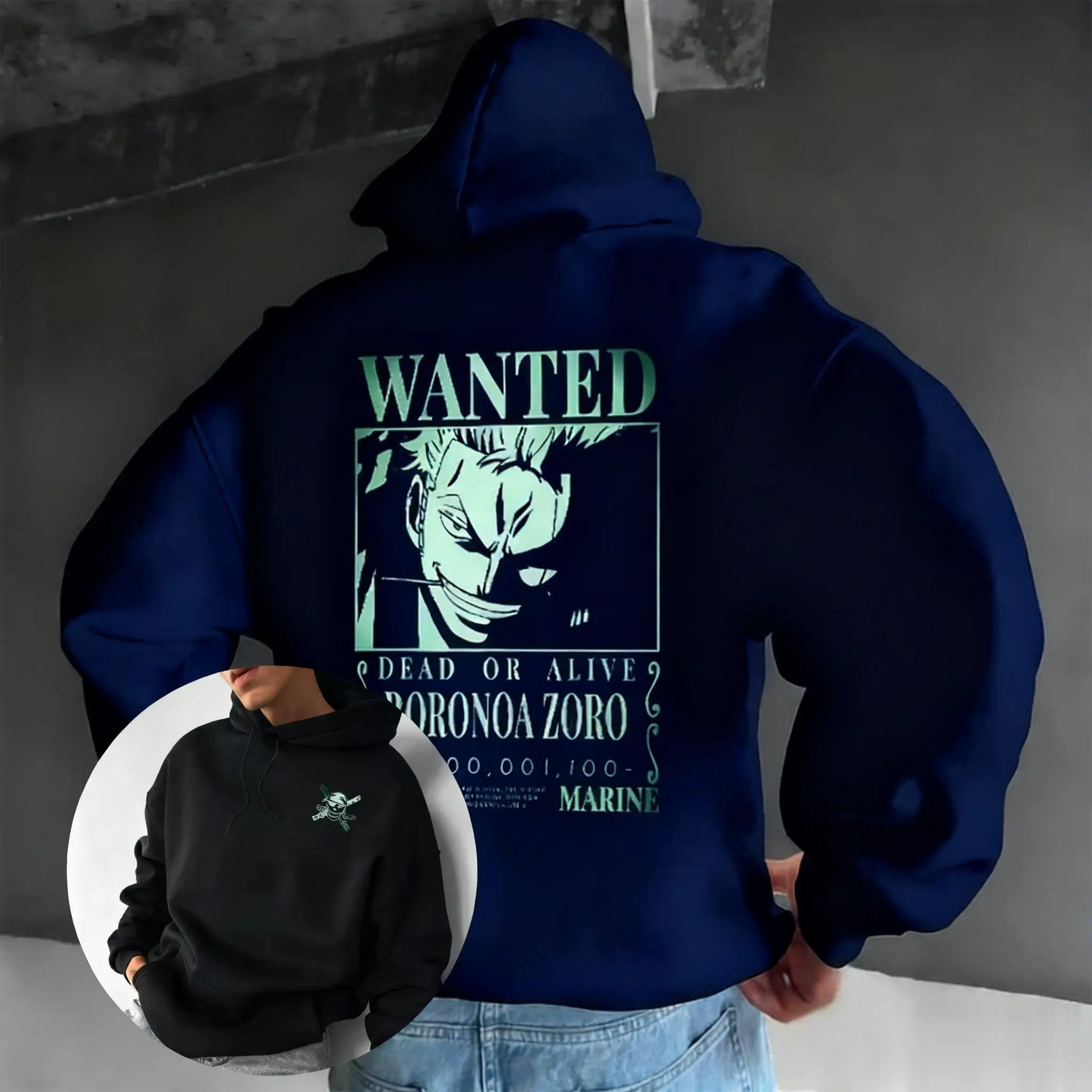 Hoodie Anime One Piece Zoro Pria Wanita Oversized dengan Cetakan Grafis, Sweatshirt Pullover Streetwear Kasual Y2k Atasan Musim Gugur Musim Dingin Terbaru