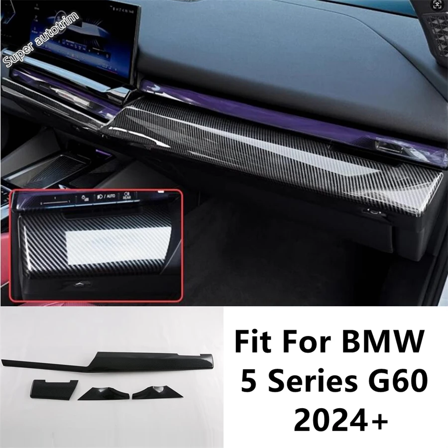 

Car Center Console Dashboard Panel Decoration Cover Trim Carbon Fiber Accessories Interior Fit For BMW 5 Series G60 2024 2025