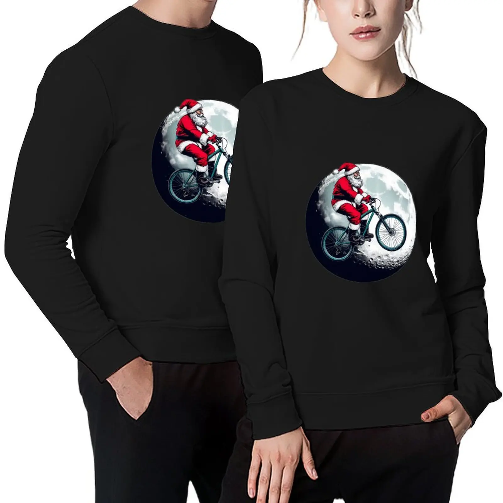 

Santa Claus riding a bike Pullover korean autumn clothes men clothing fashion men men's clothes new sweatshirts