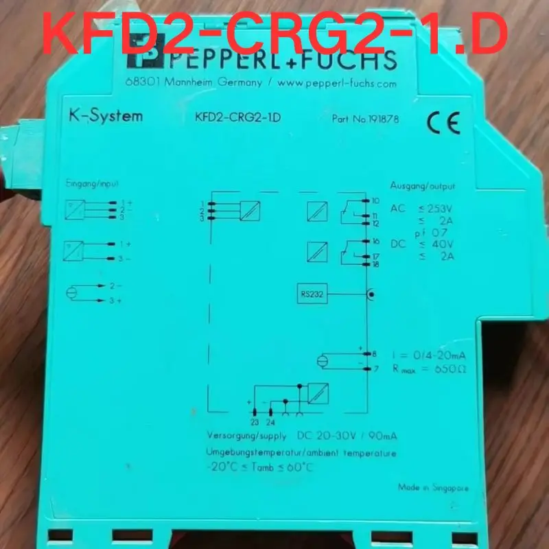 Second-hand test OK  Safety barrier KFD2-CRG2-1. D