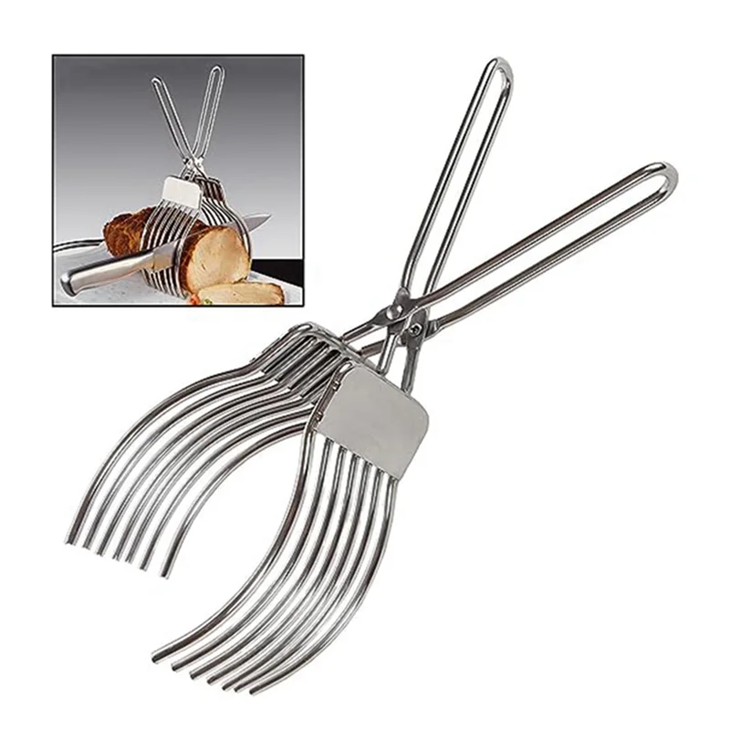 Stainless Steel Slice Clip Meat Clip Ham Splitter Hot Dog Ham Splitter Bread Clip Vegetable Fruit Cutting Pliers