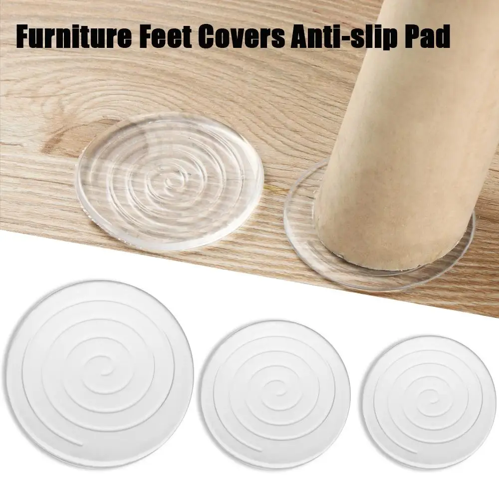 4pcs Durable Mute Solid Silicone Floor Protector Thick Table Pads Chair Leg Caps Anti-slip Pad Furniture Feet Covers