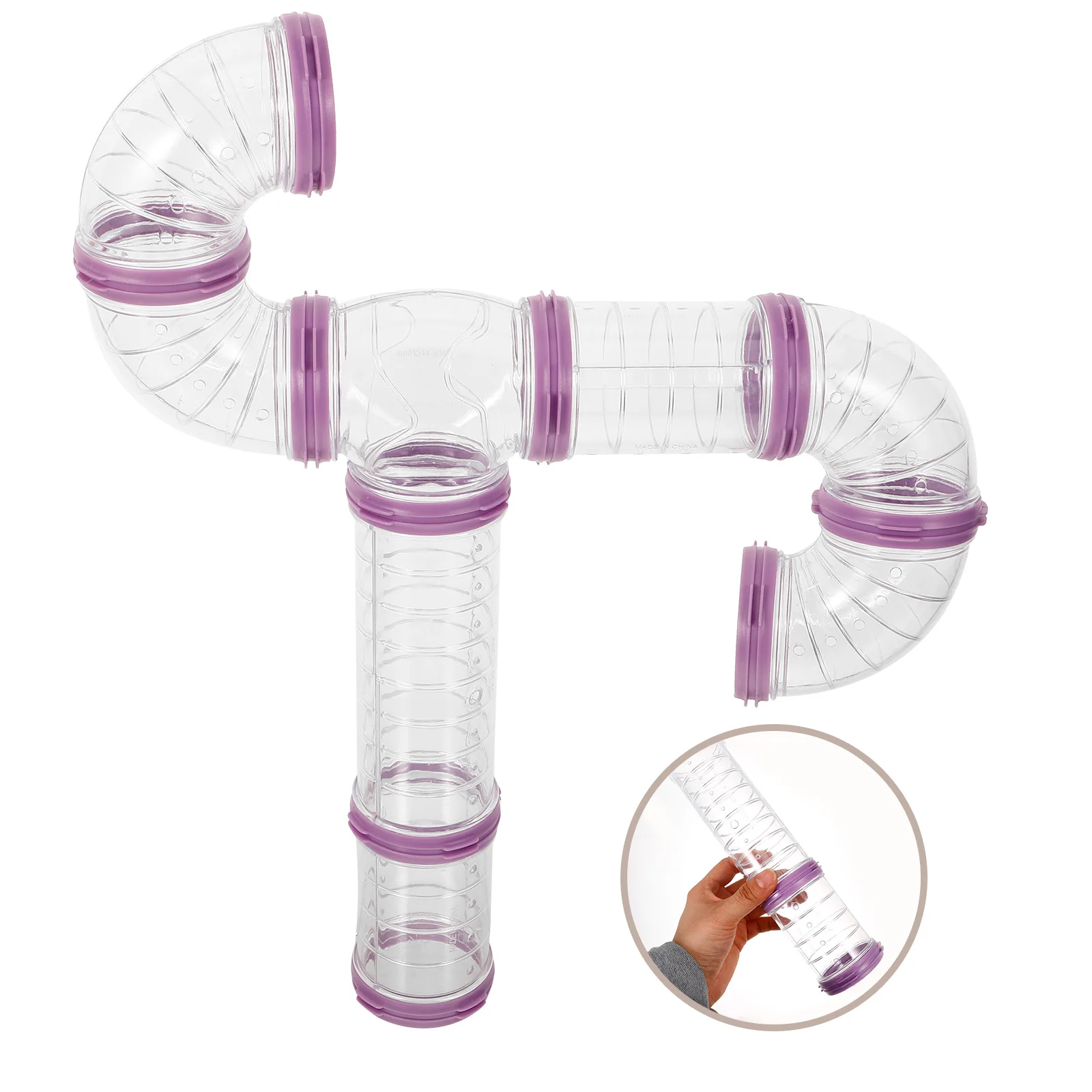

New Purple DIY Hamster Tunnel Set Extendable Plastic Tubes Pipeline Motion Sturdy Thickened Dwarf Hamster Gerbil Mouse Small