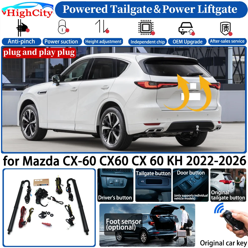 Für Mazda CX-60 CX60 CX 60 KH 2022-2026 Automatisches Smart Powered Heckklappen-System Intelligentes Kofferraumöffnungssystem