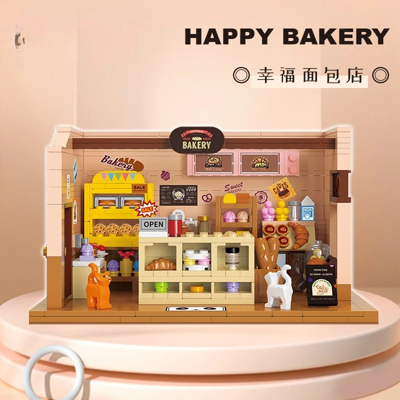 

Bread Micro Bricks Construction Set City View Adult Building Blocks Toys for Children Girl Gift Mini Blocks Construction Set Toy