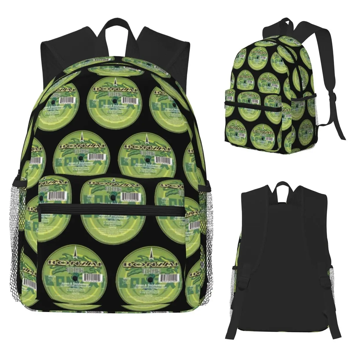 

Рюкзак для студентов Bonzai Records, школьная сумка, походный дорожный рюкзак для мужчин и женщин, сумка для книг, сумки на плечо