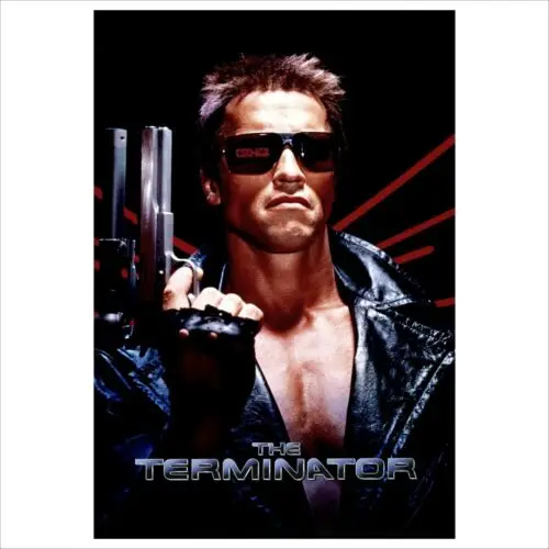 Metal The Terminator Tin Sign Aluminium Door Wall Art Movie Room Man Cave 28cm