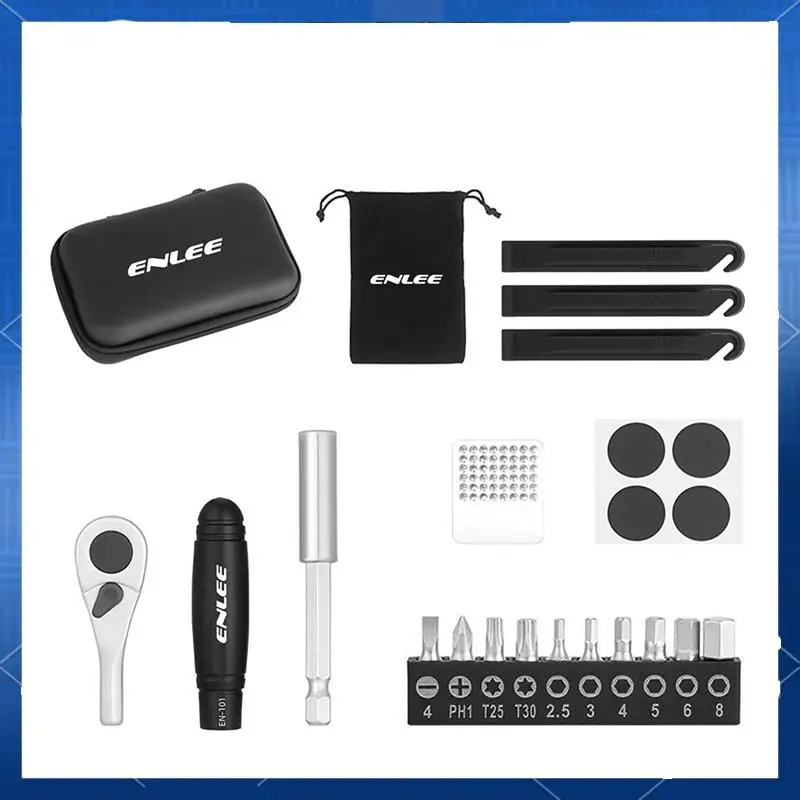 

ABJV ENLEE велосипедный мини-набор ключей с трещоткой портативный многофункциональный ремонтный комплект велосипедный шинный ключ